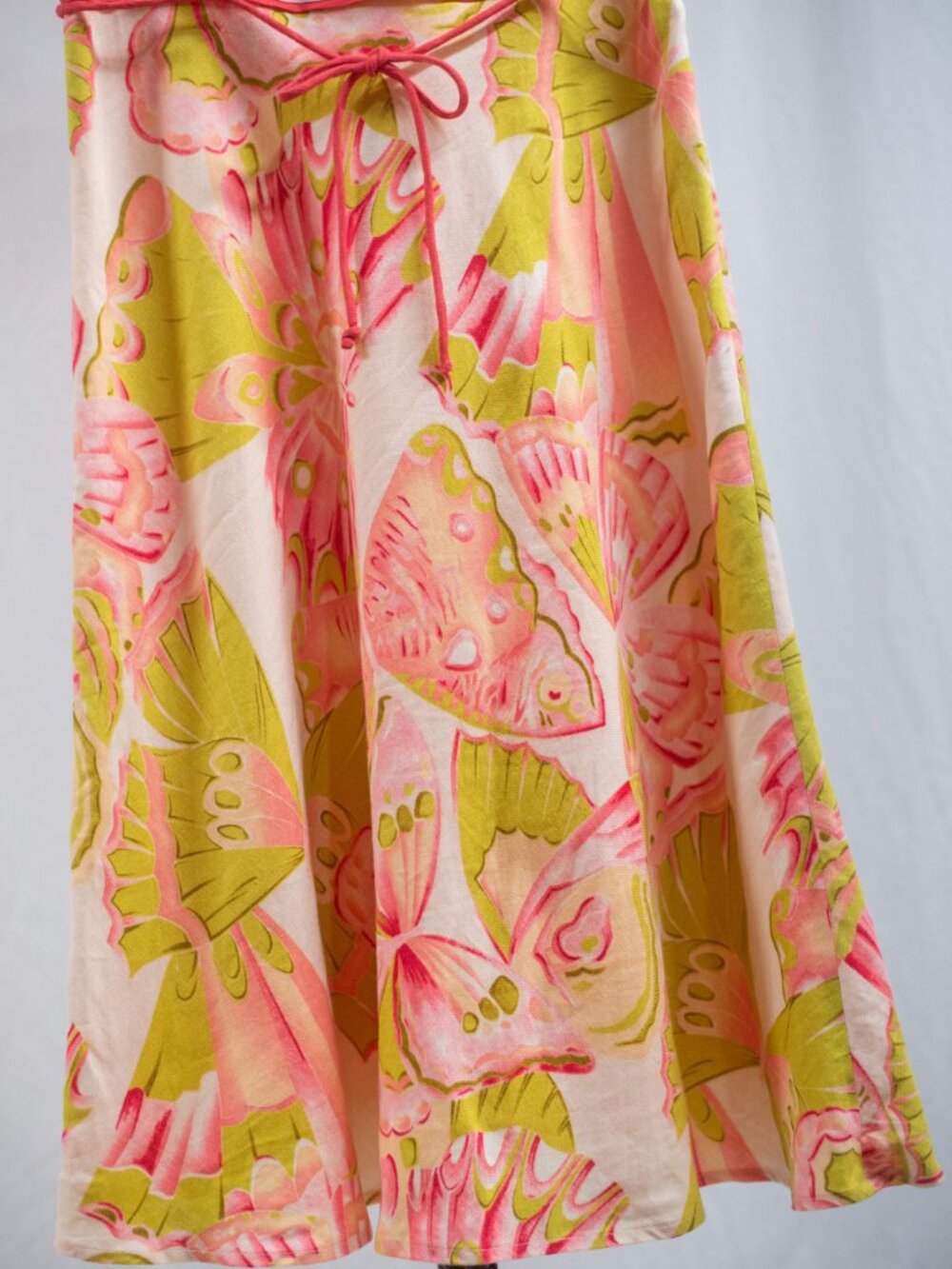 Adrianna Papell Linen Blend Butterfly Cocktail Midi Dress - Picture 3 of 7